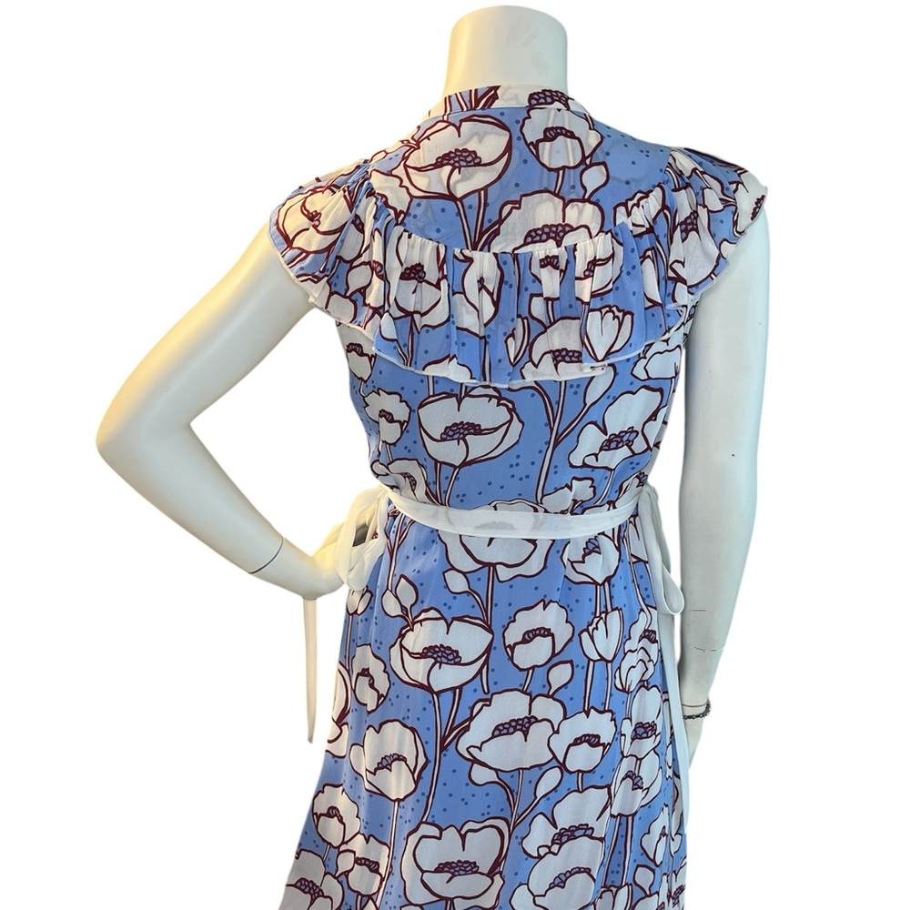 Ted Baker Blue Floral Tindraa Tie Midi Dress in Croatia Pattern Cottagecore - Picture 3 of 14